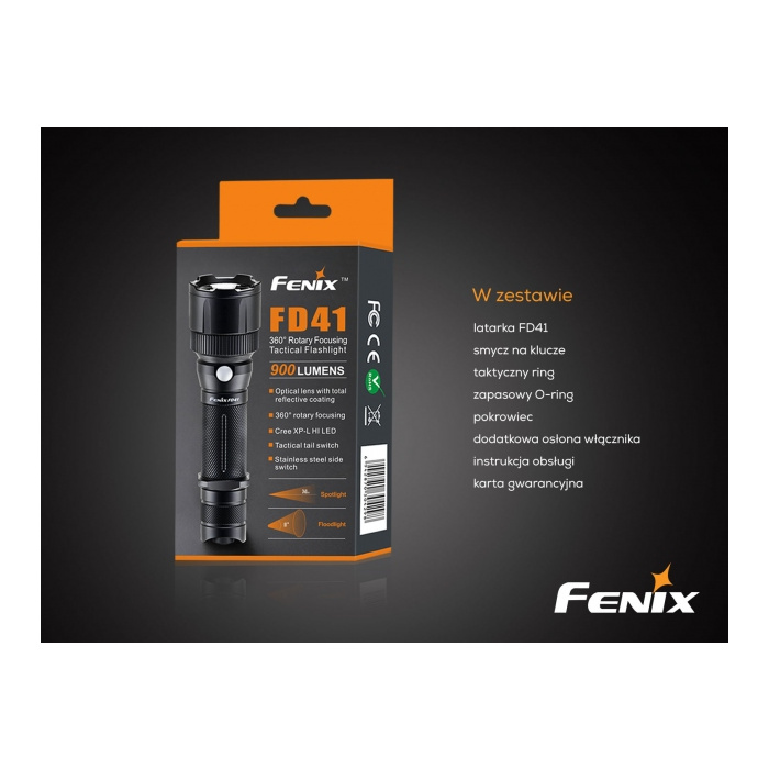 Latarka diodowa Fenix FD41 w zestawie z akumulatorem USB 2600 mAh